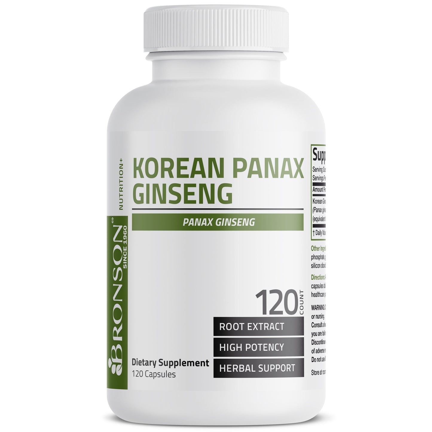 Korean Panax Ginseng 1000 Mg Supports Energy, Endurance & Vitality + Memory and Mental Performance, 120 Capsules