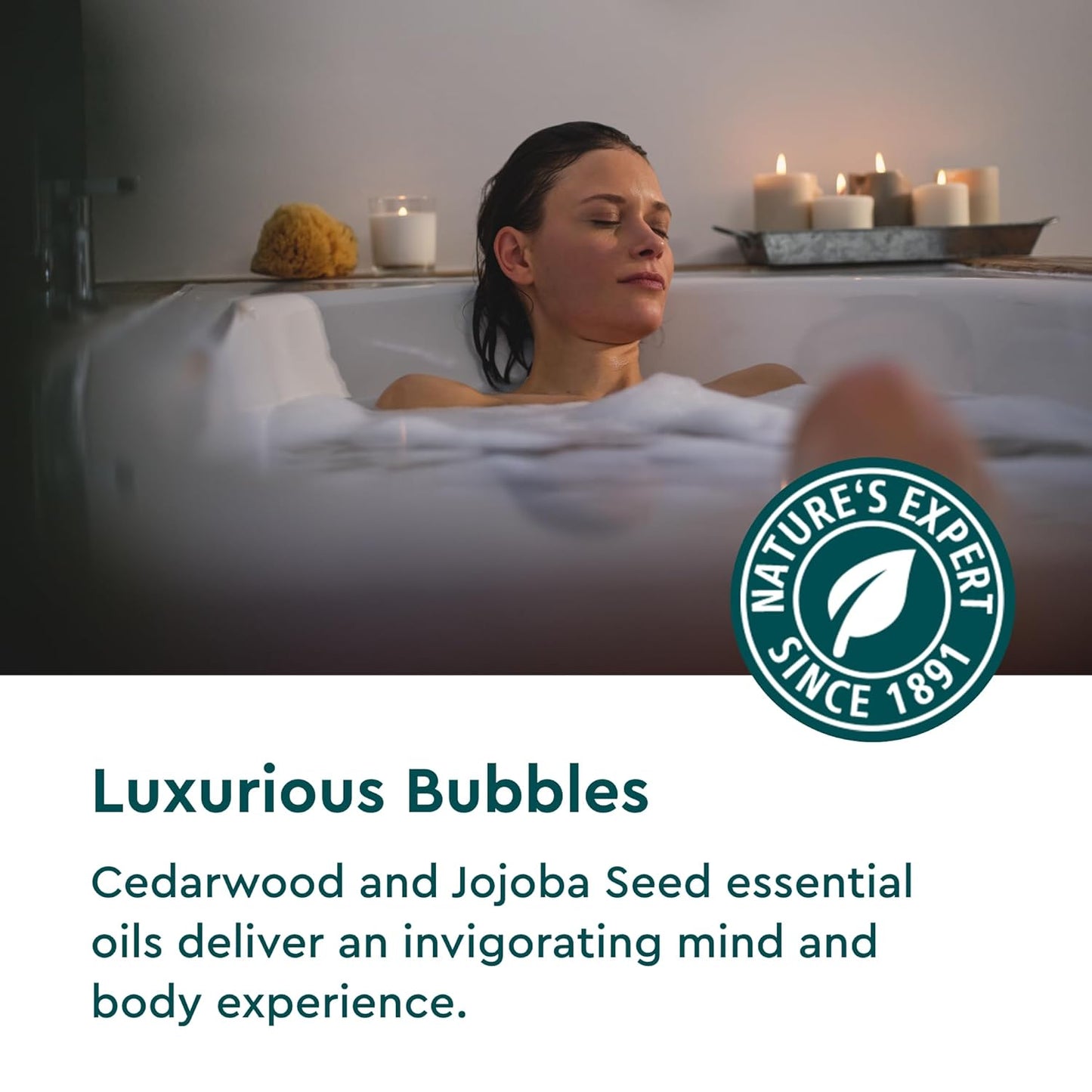 Cedarwood Aromatherapy Bubble Bath - Good for a Luxurious Self-Care Experience - for Men Only - Vegan - Sulfate Free - 13.5 Fl Oz - up to Eight Baths