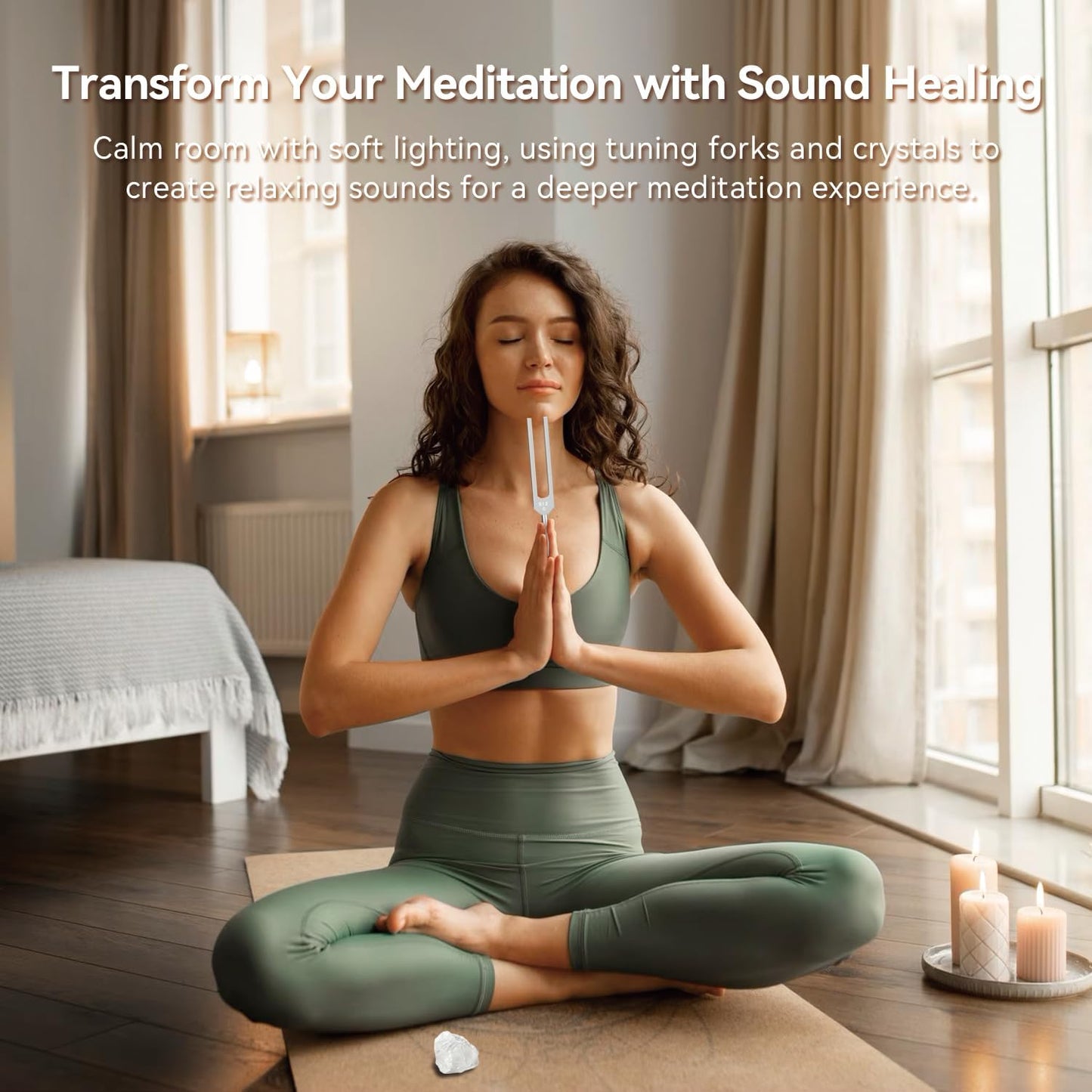 Tuning Forks for Healing (128Hz, 256Hz, 512Hz)- Weighted & Unweighted Sound Healing Instruments for Yoga, Meditation & Chakra Balancing - with Obsidian, Amethyst & Clear Quartz Crystals, Gift Box