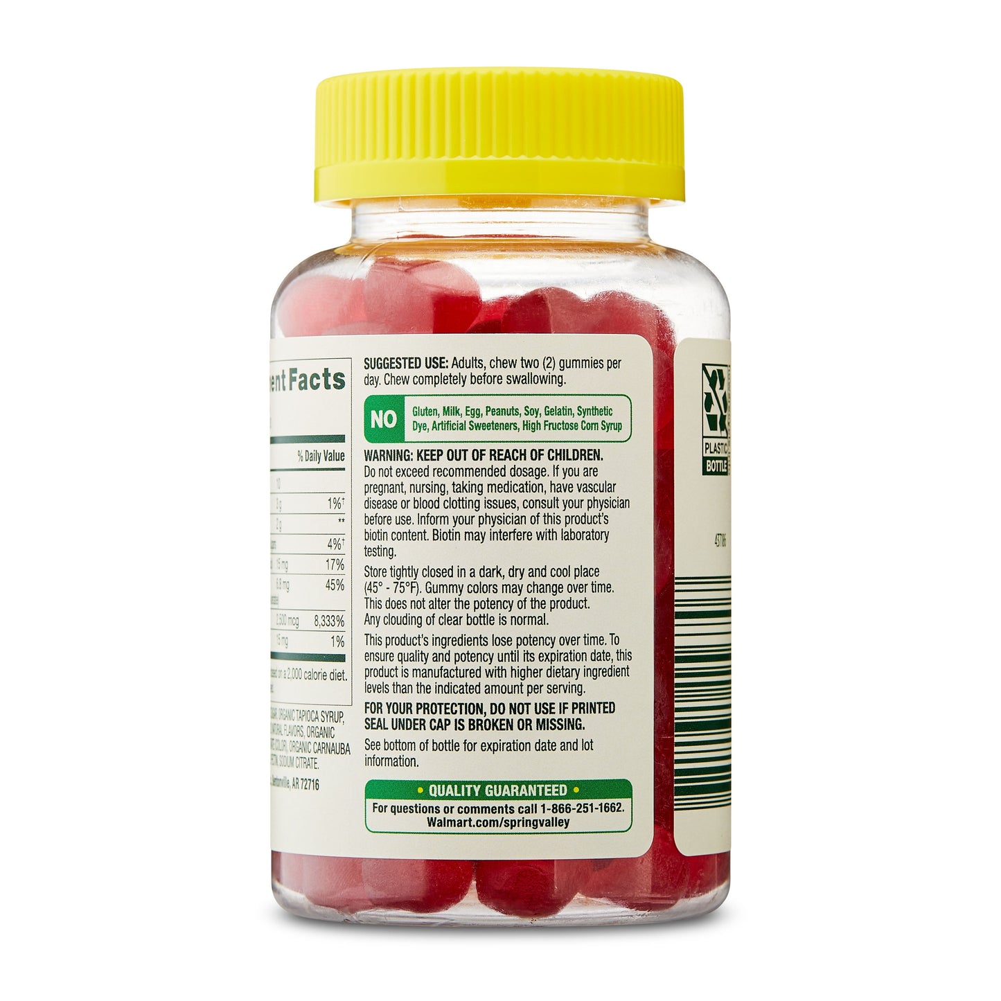 Organic Biotin Vegetarian Gummies, Strawberry Flavor, 2500Mcg, 60 Count