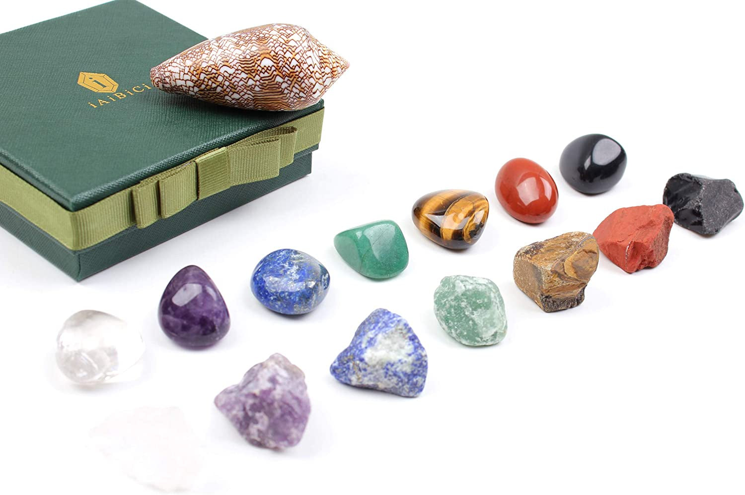 Iaibici Crystals Healing Set - Chakra Stones for Reiki Healing,Meditation,Energy Crystal Healing