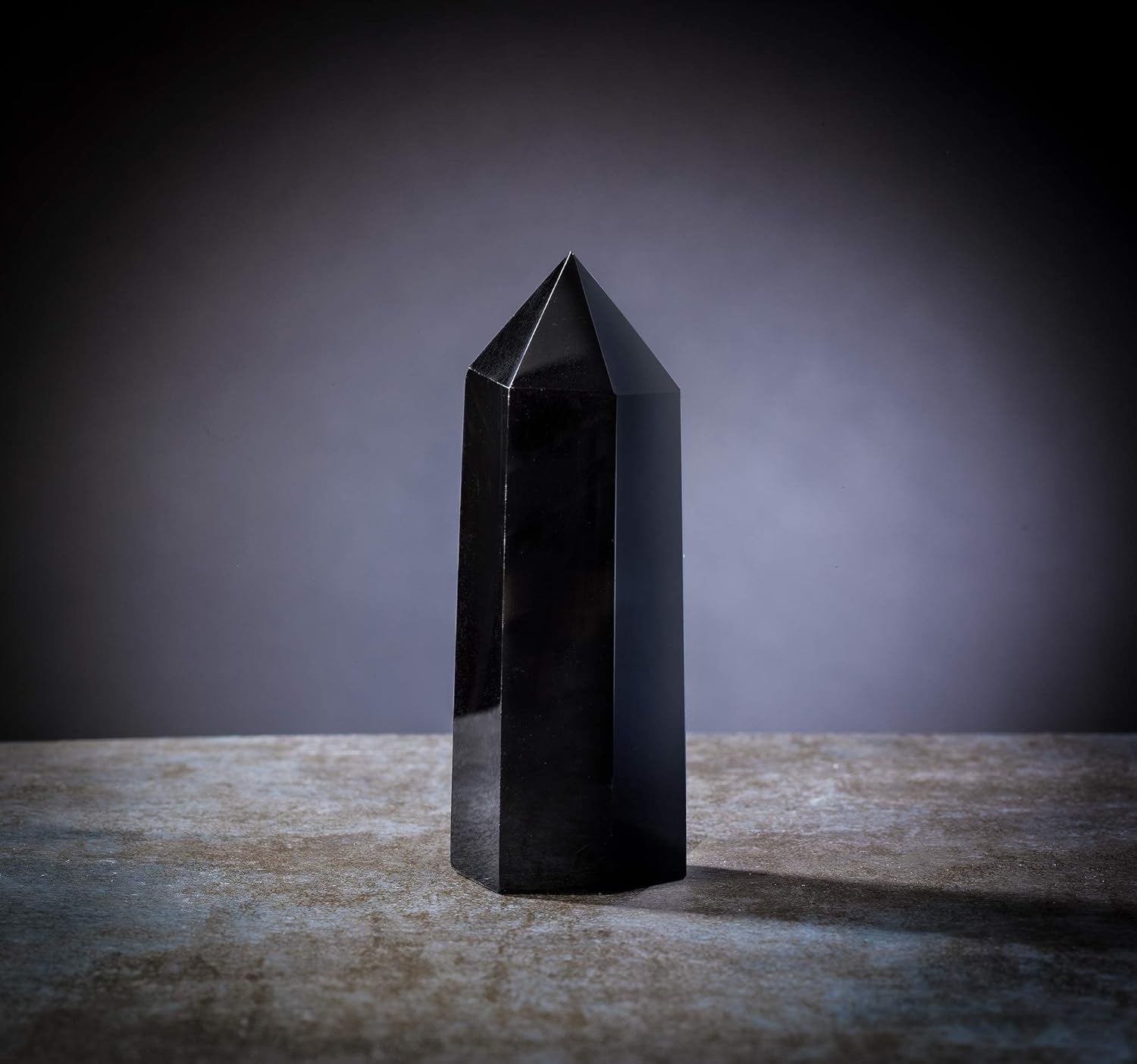 Premium Quality 4" Large Healing Crystal Wand, Black Obsidian Crystal, Merkaba Symbol Engraving, Crystals and Healing Stones, Home Decor, Reiki, Chakra, Meditation - Wooden Gift Box