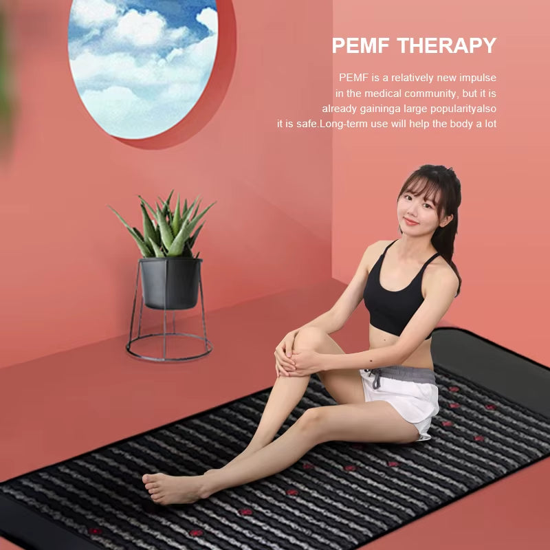 Full Body Biomat Natural Crystal Healing Stones Tourmaline Jade Far Infrared Heating Pad Mat