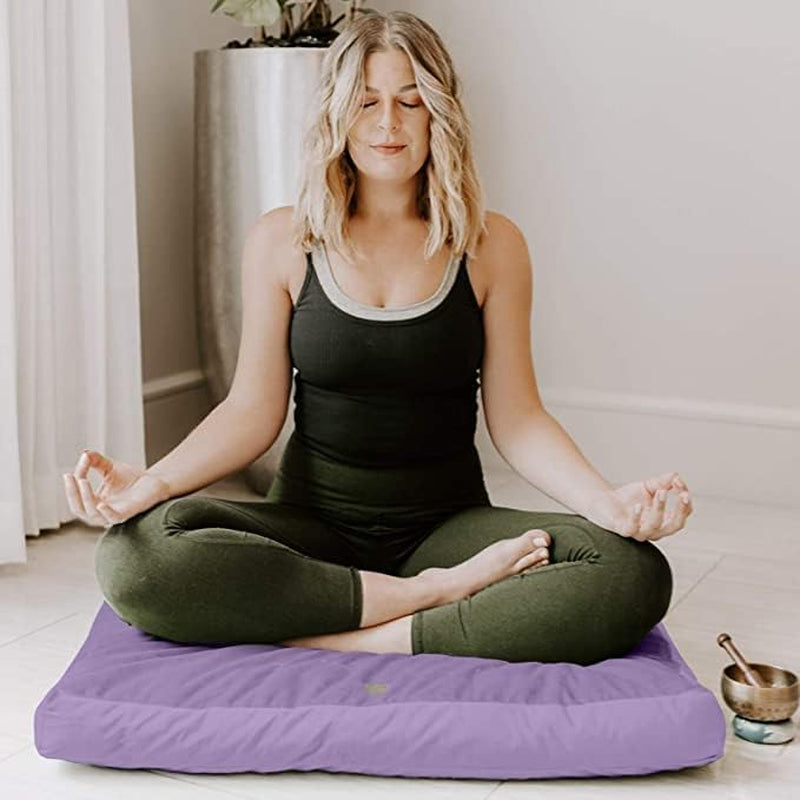 Meditation Mat Zabuton, Velvet Floor Cushions for Sitting, Meditation Cushions and Pillows with 100% Cotton Insert, Yoga Cushion for Women and Men