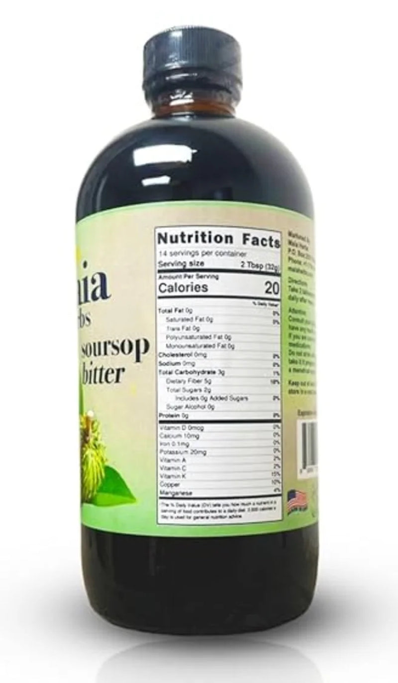 Maia Herbs Soursop Bitters Liquid 16Oz - Premium Holistic Immune Boost