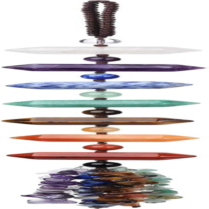 Natural 7 Chakra Healing Crystals Hanging Ornament Reiki Crystal Wand Hanging Decor Tumbled Gemstones Tassels Decoration for Good Luck Yoga Meditation Protection