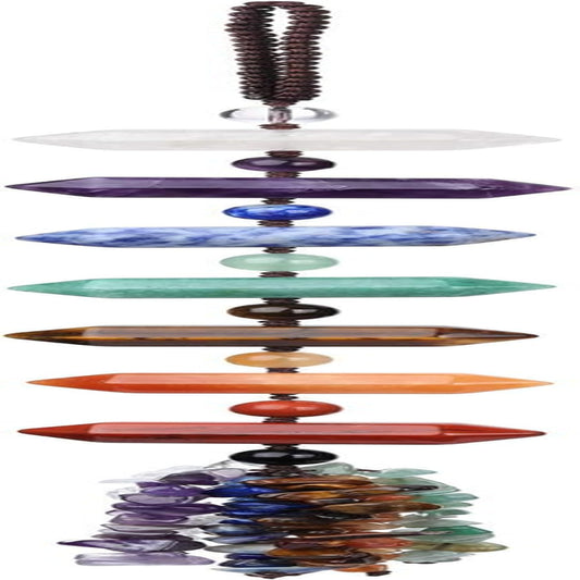 Natural 7 Chakra Healing Crystals Hanging Ornament Reiki Crystal Wand Hanging Decor Tumbled Gemstones Tassels Decoration for Good Luck Yoga Meditation Protection