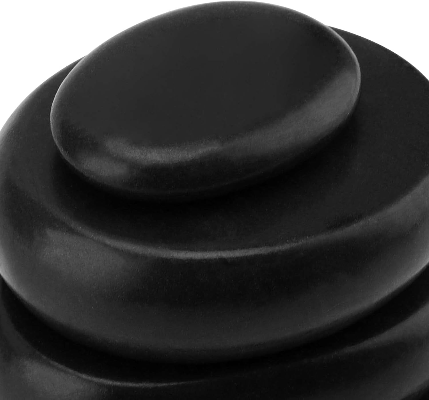 40 PCS 4 Sizes Basalt Massage Stones, Large Basalt Massage Rocks round Hot Stones for Home Spa, Relaxing, Healing, Pain Relief, Black