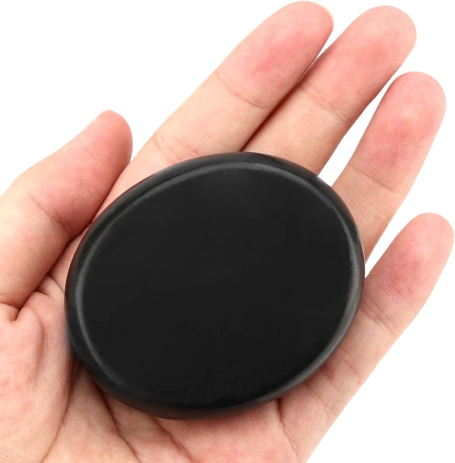 40 PCS 4 Sizes Basalt Massage Stones, Large Basalt Massage Rocks round Hot Stones for Home Spa, Relaxing, Healing, Pain Relief, Black