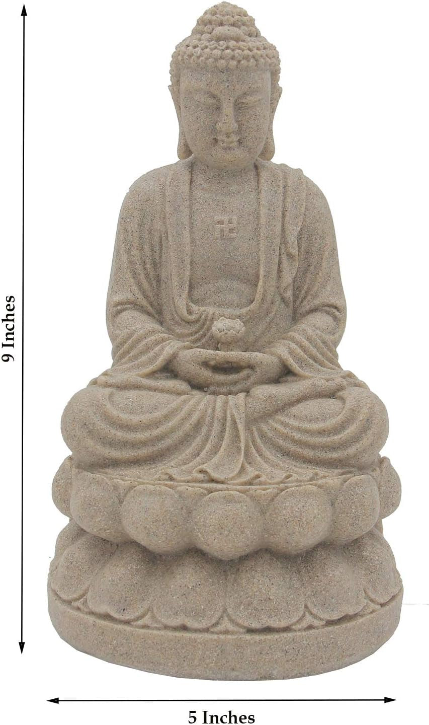 Dharmaobejcts Buddha Meditating Peace Harmony Statue - 9 Inches High