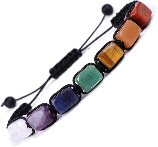 Genuine 7 Chakra Adjustable Bracelets Crystal Healing Stones Bracelets Supernatural Reiki Natural Stones Bead Bracelets for Women Men