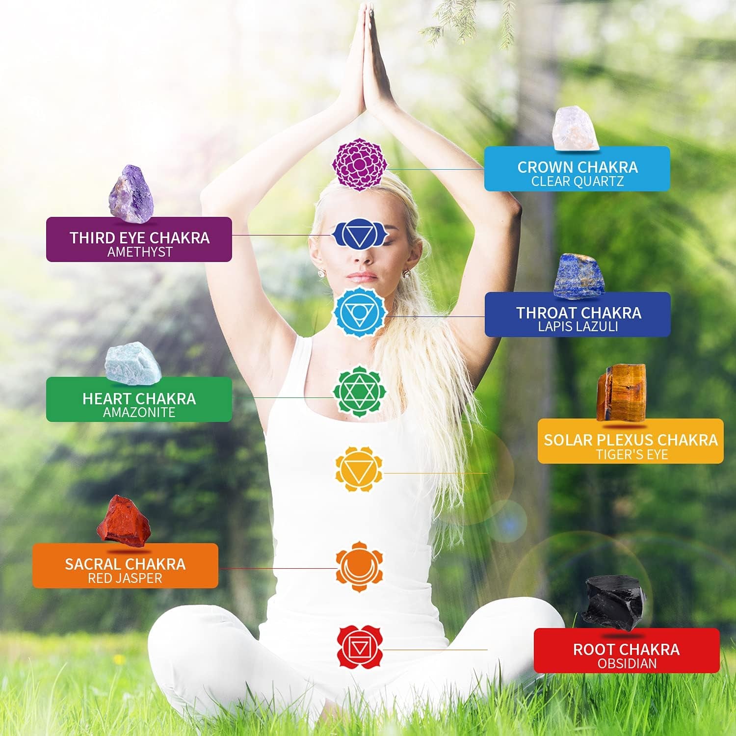 Crystals for Beginners, 16PCS Healing Crystals Set 7 Raw Chakra Stones, Real Crystals, Crystals and Healing Stones, Meditation Accessories, Healing Crystals