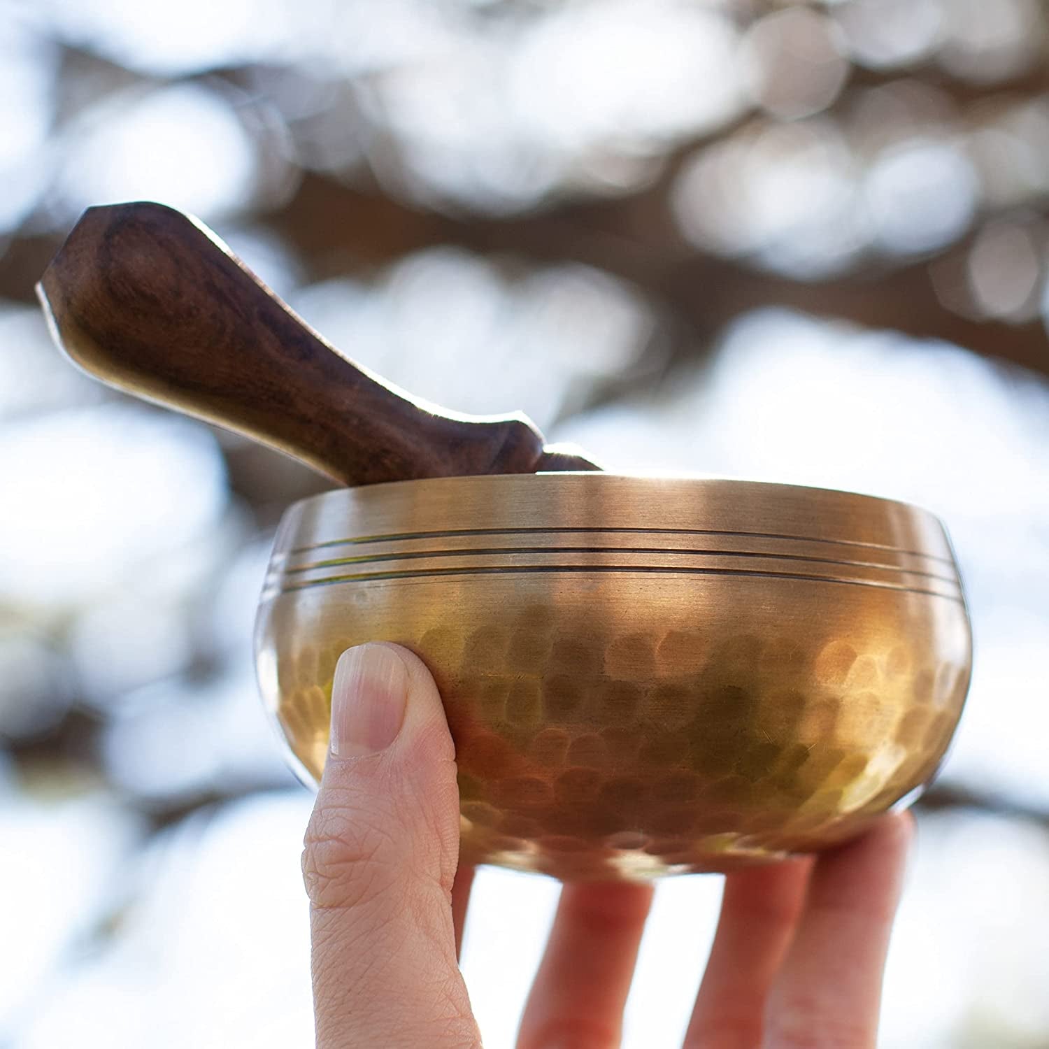 Tibetan Singing Bowl Set - Easy to Play for Beginners - Authentic Handcrafted Mindfulness Meditation Holistic Sound 7 Chakra Healing Gift by  (3.5")