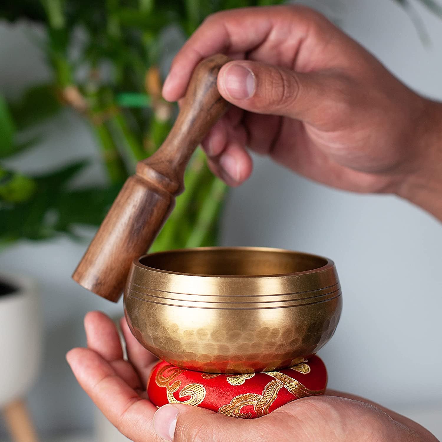 Tibetan Singing Bowl Set - Easy to Play for Beginners - Authentic Handcrafted Mindfulness Meditation Holistic Sound 7 Chakra Healing Gift by  (3.5")