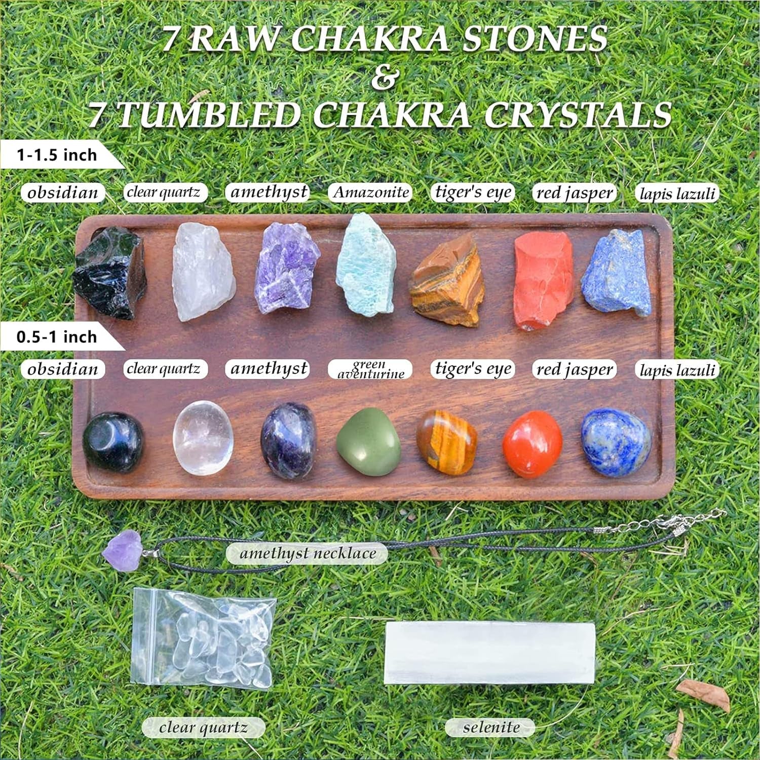 Crystals for Beginners, 16PCS Healing Crystals Set 7 Raw Chakra Stones, Real Crystals, Crystals and Healing Stones, Meditation Accessories, Healing Crystals