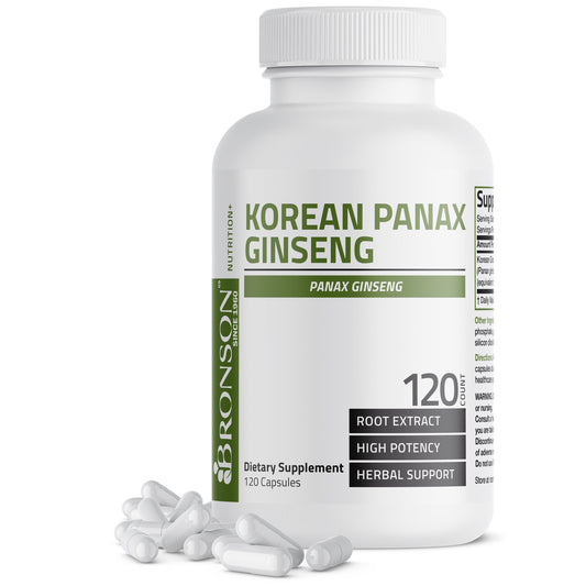 Korean Panax Ginseng 1000 Mg Supports Energy, Endurance & Vitality + Memory and Mental Performance, 120 Capsules