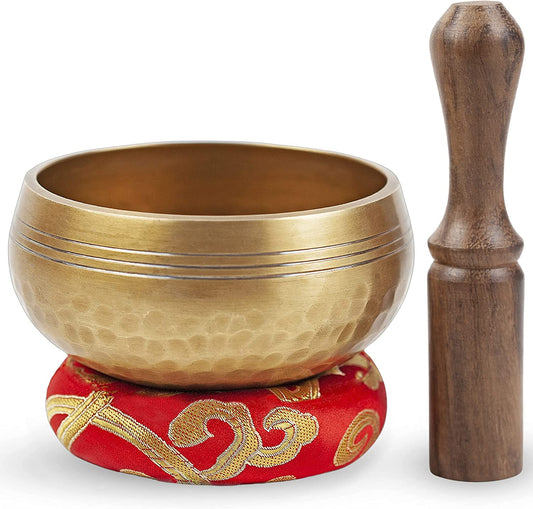 Tibetan Singing Bowl Set - Easy to Play for Beginners - Authentic Handcrafted Mindfulness Meditation Holistic Sound 7 Chakra Healing Gift by  (3.5")