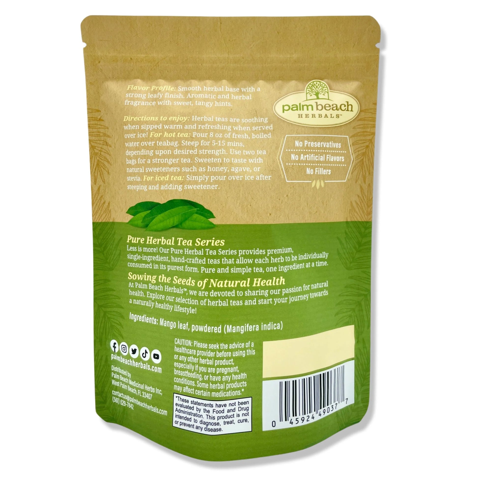Mango Leaf Tea, 30 Count Tea Bags, Caffeine-Free | Pure Herbal Tea Series