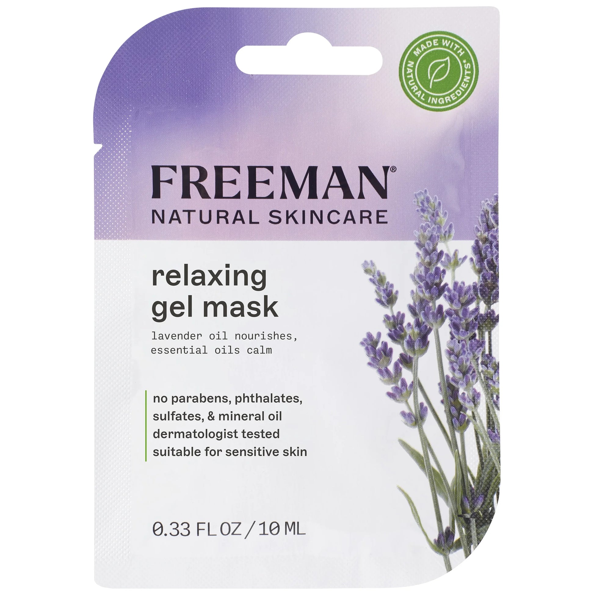 (2 Pack)  Natural Skincare Soothing Lavender & Essential Oil Gel Leave on Facial Mask