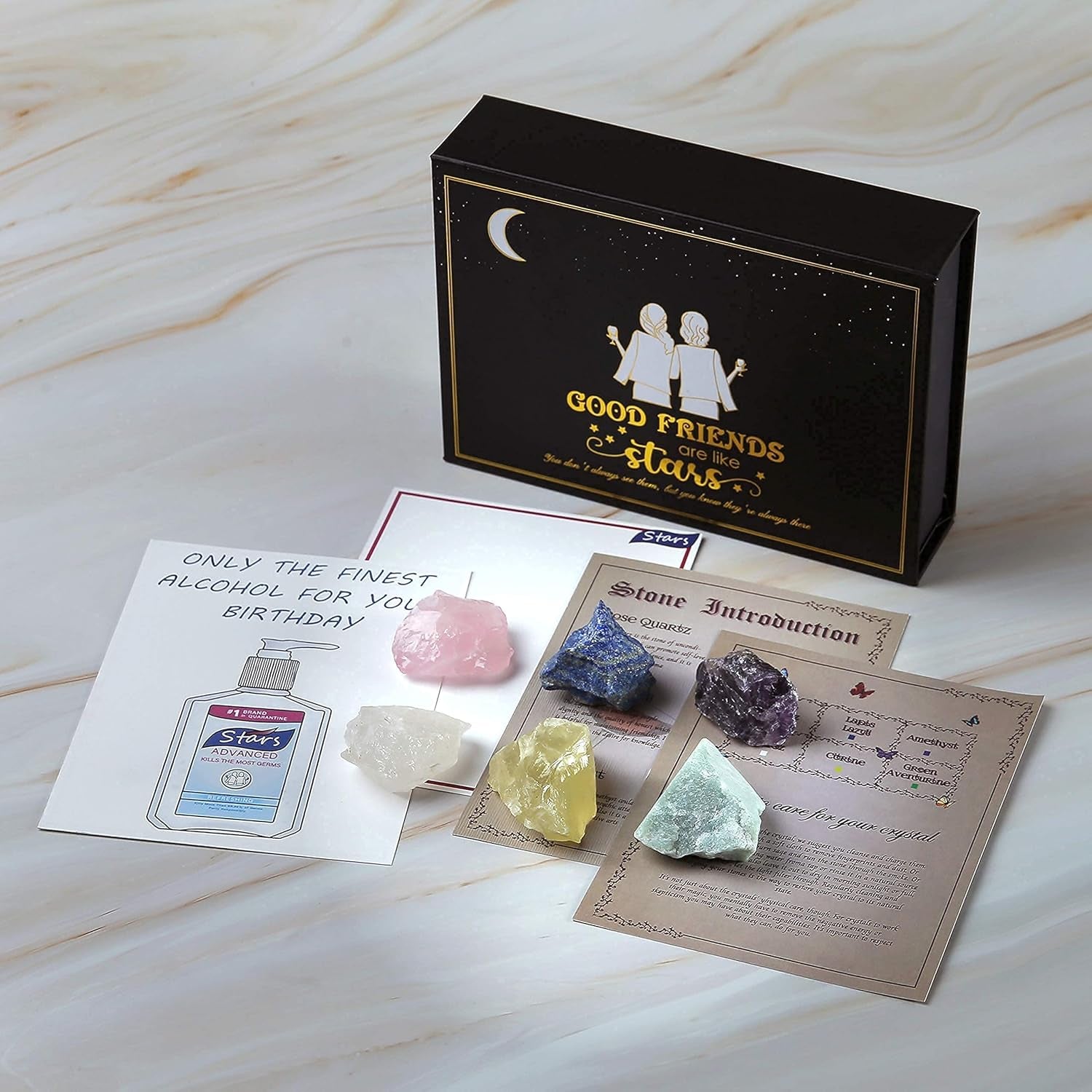 Friends Gifts Crystals, Friendship Gifts Healing Stones, Best Friend Birthday Gifts for Women Unique, 6 Psc Premium Natural Stones, Bestie Gifts Best Friend Stuff BFF Gifts