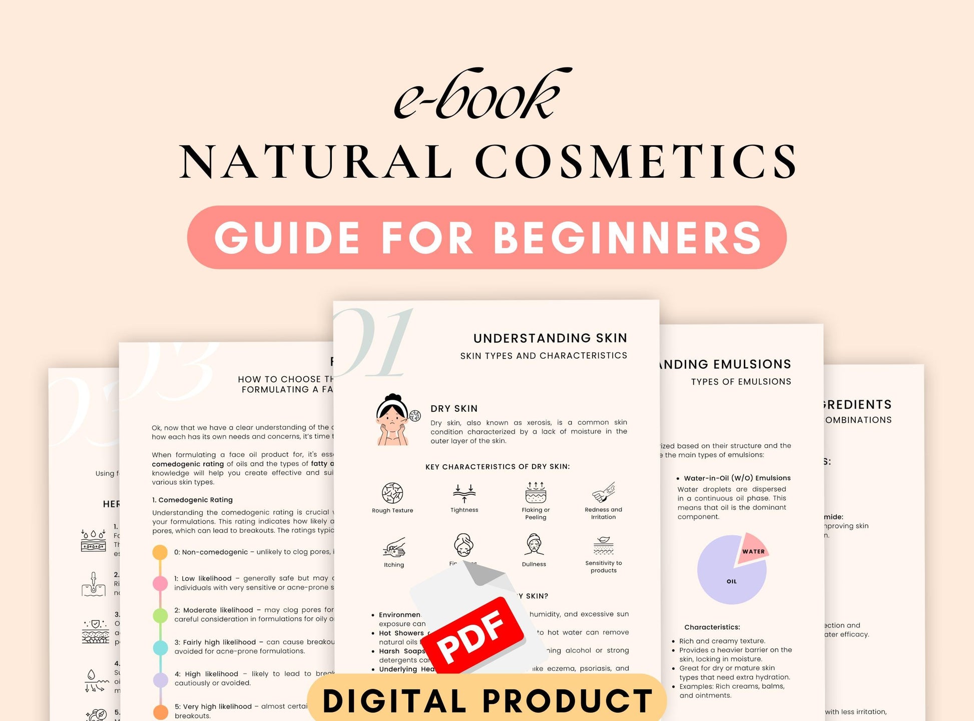E-Book Natural Cosmetics Guide for Beginners | Natural Skincare Guide PDF | Natural Oils | Emulsions Guide Book | DIY Natural Cosmetics