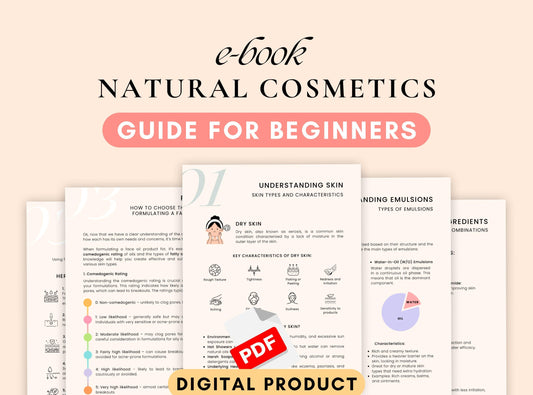 E-Book Natural Cosmetics Guide for Beginners | Natural Skincare Guide PDF | Natural Oils | Emulsions Guide Book | DIY Natural Cosmetics